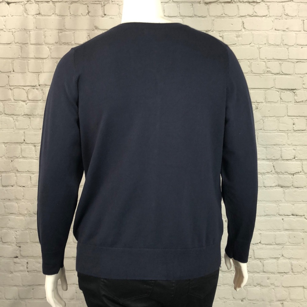 Charter Club Navy Button Down Cardigan Sz 0X 1X 2X - Picture 2 of 4